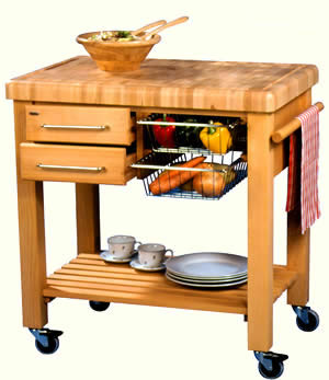 Bristol Kitchen Workstation Butchers Block Trolley